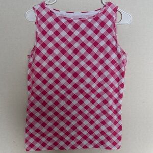Talbots Pink and White Checkered Kids Tank Top